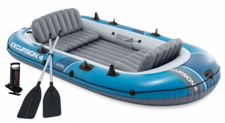 Лодка Intex Экскурсия-4 315х165х43см 66324 - купить онлайн, цена 18 034.12 ₽, стоимость доставки по МСК и РФ от 300 рублей, заказать сейчас! Лодка Intex Экскурсия-4 315х165х43см 66324 купить за 18 034.12 ₽ в Москве с доставкой по РФ
